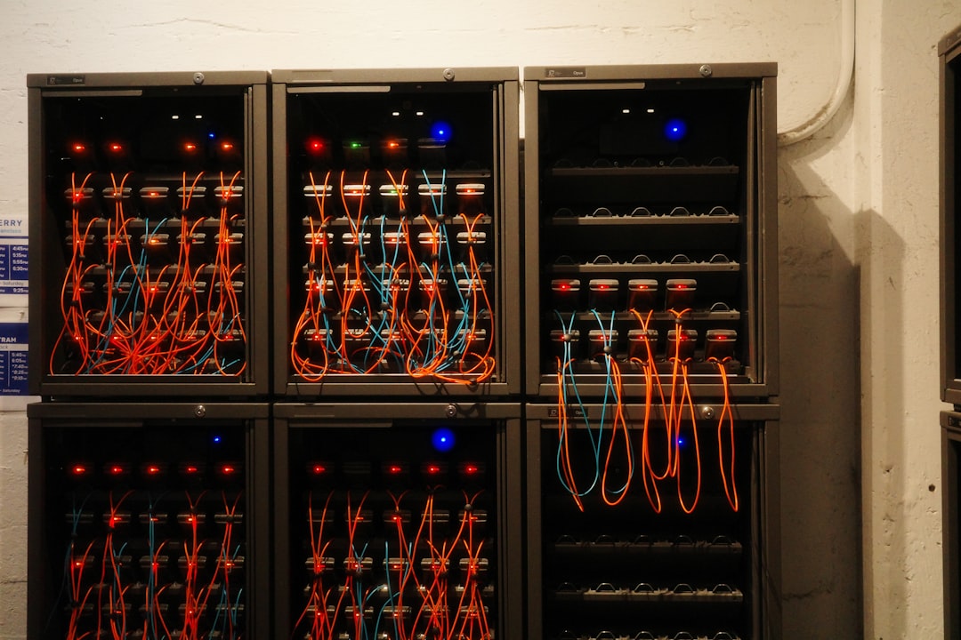 Racks of networking hardware in a data centre — the kind of network a self-hosted VPN IP address belongs to